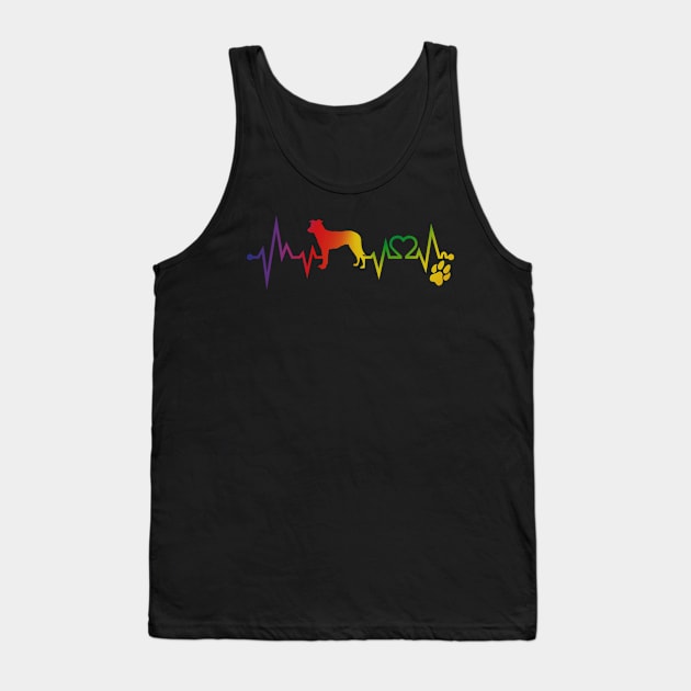 Chinook Colorful Heartbeat, Heart & Dog Paw Tank Top by kimoufaster